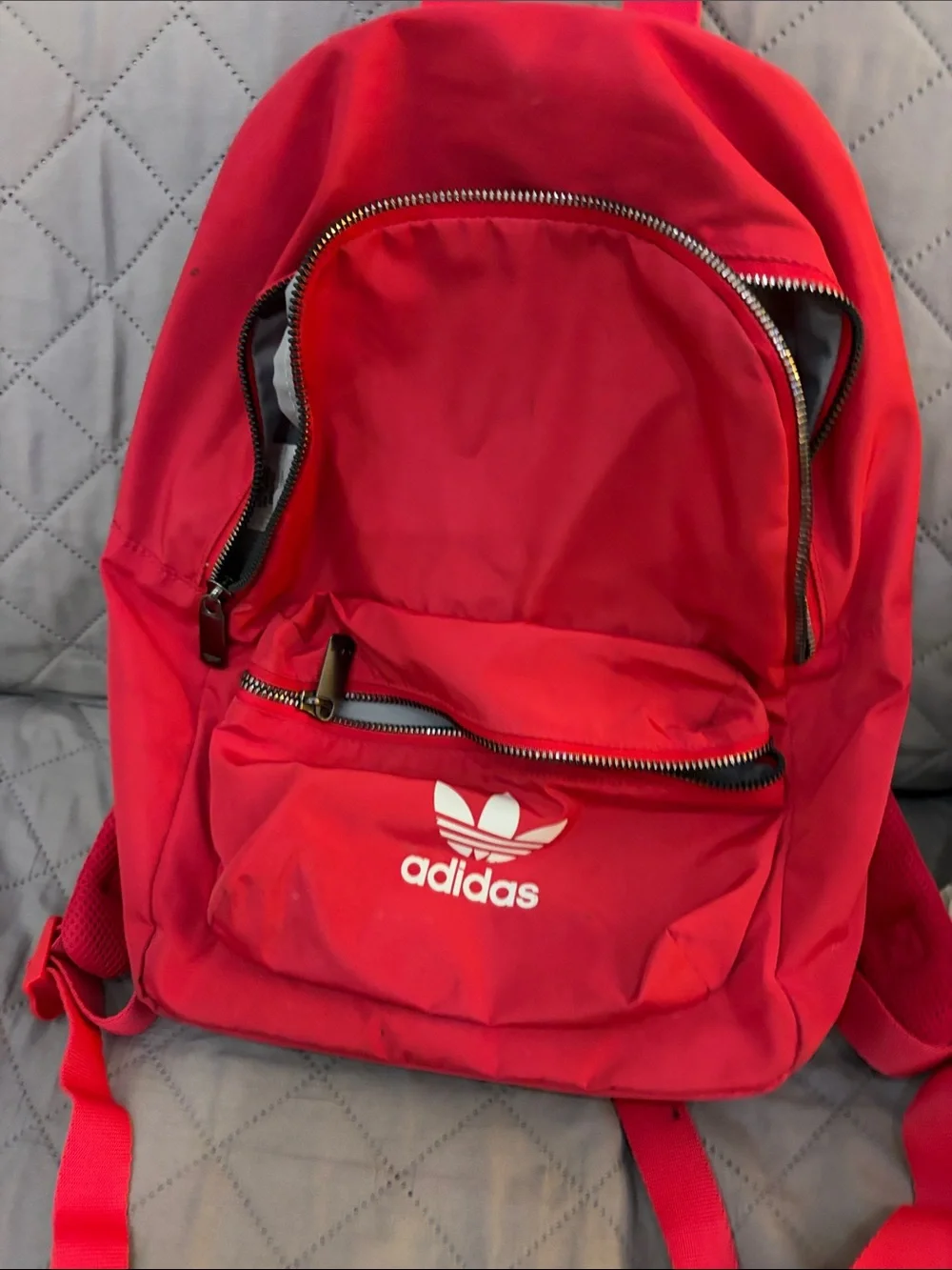adidas Red Trefoil Nylon Backpack for Women